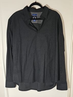 Joe Fresh Men's Black Micro-Pattern Dress Shirt